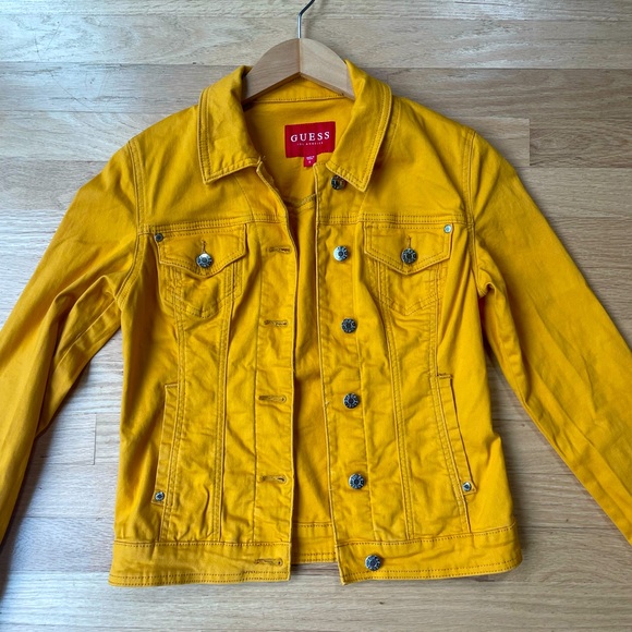 Guess Jackets & Blazers - Guess Button Up Mustard Yellow Jacket Size Small EUC
